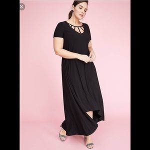 Lane Bryant High-Lo Maxi Dress with Caged Neckline